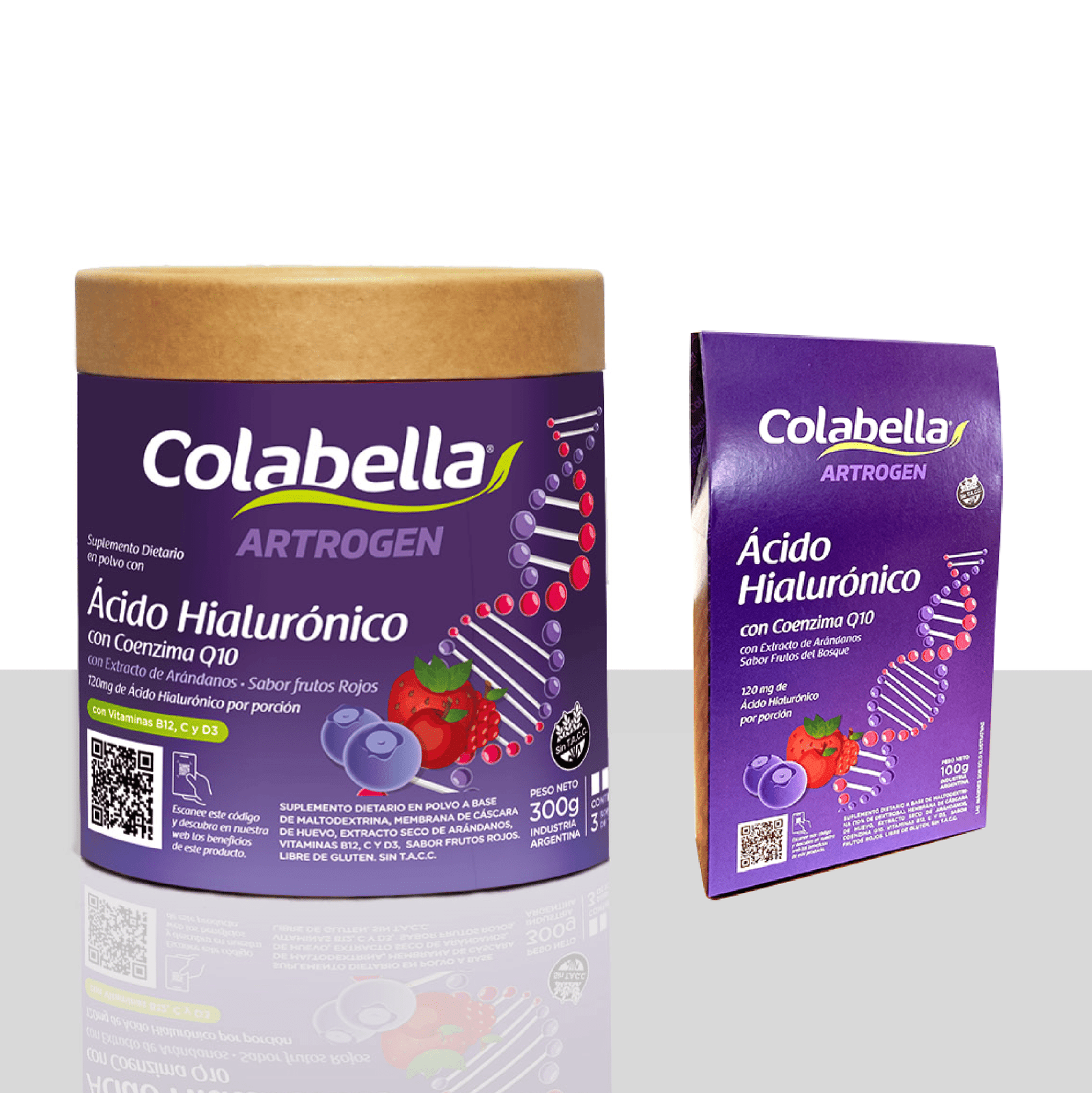 Presentación en pote de Ácido Hialurónico Arándanos